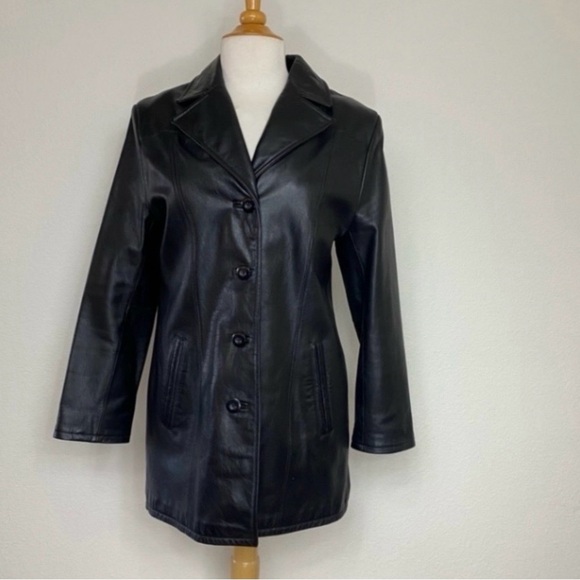Vintage 90's Pelle Studio Wilsons Womens Black Leather Jacket Size Medium Retro